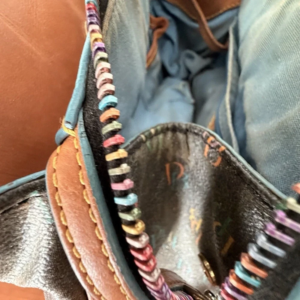 Vintage Dooney And Small Hand Bag Monogram Colorful READ